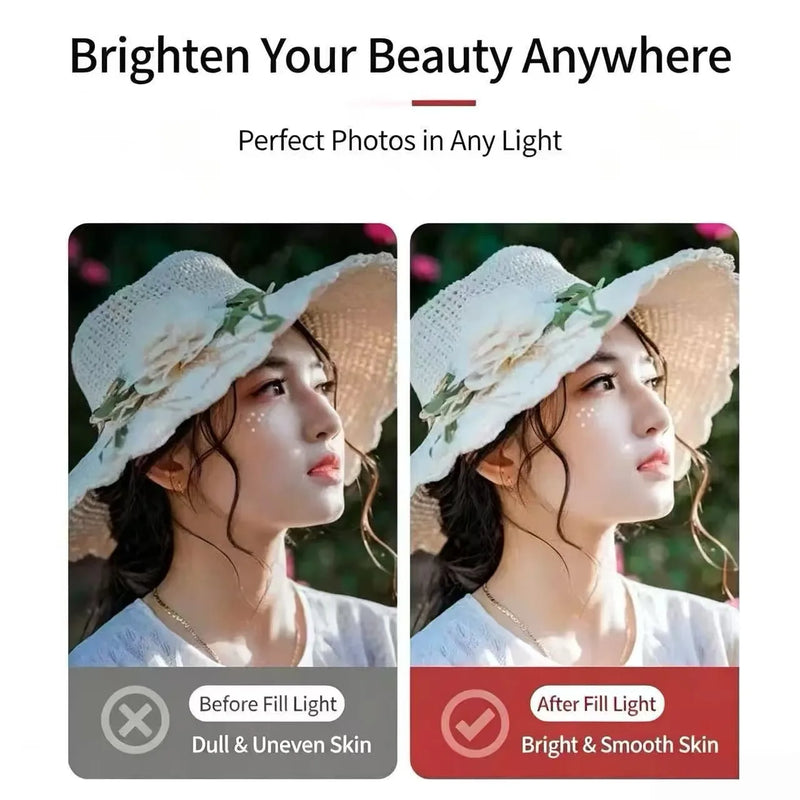 Portable Mini Selfie Fill Light Rechargeable 3 Modes Adjustable Brightness Clip On For Mobile Phone Computer Fill Light