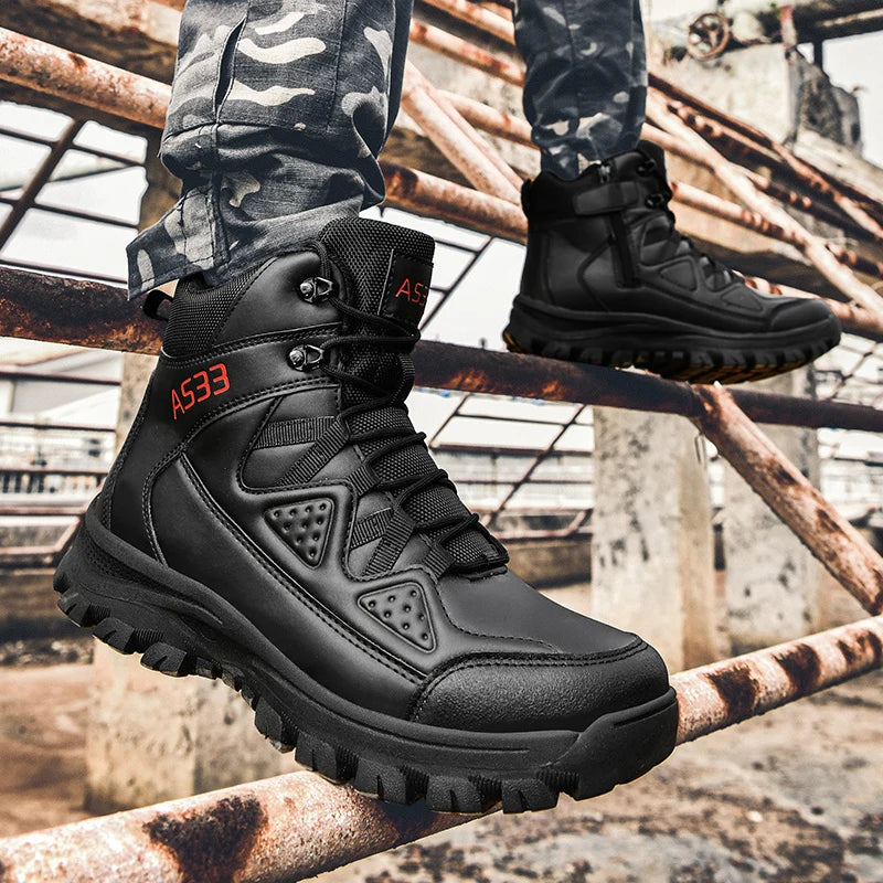 Men's Combat Boots Four seasons Light Breathable Casual Hiking Walking Boots Outdoor Jungle Anti-slip Battlefield Training Boots