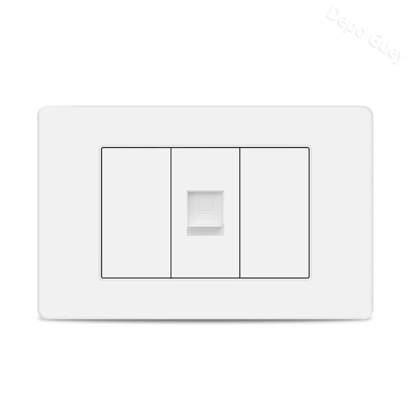 EU Korea Power Plug with 16A Usb Wall Socket,Electric 2Way Light Switch Panel,Universal USB Type-C 20W Fast Charging Outlet 220V
