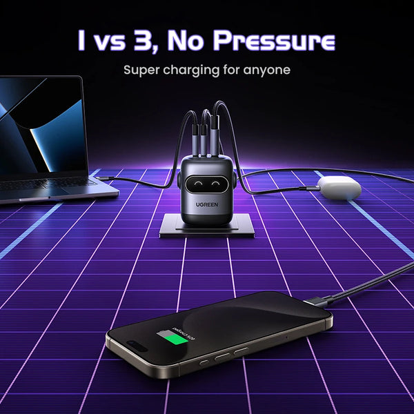 【US Plug】UGREEN 65W 30W GaN Charger Robot Design PD3.0 QC4.0 3.0 PPS Fast Charger for iPhone 18 17 16 Pro Macbook Laptops Tabl
