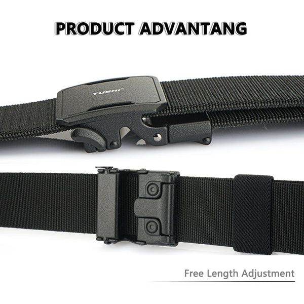 TUSHI Mens Automatic Nylon Belt Male Army Tactical Belt for Man Military Canvas Belts High Quality Jeans Fashion Luxury Strap