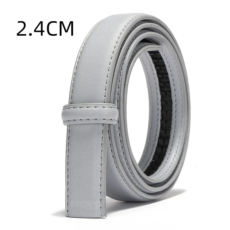 2.4cm 3.0cm 3.5cm Width Available,PU Automatic Buckle Strip Yellow Belt Gray Belt Blue Green Belts (No Belt Metal Buckle) 2026