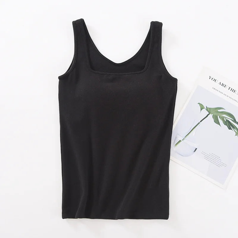 Night Wear Woman Sleeping Shirt New Spring Autumn One Piece Pajamas Tops Sleeveless Chest Pad Vest Women's Sleepwear T-shirt