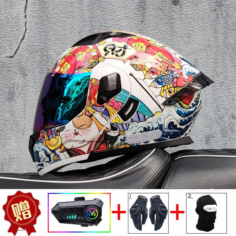 ORZ high-quality motorcycle professional racing flip helmet ABS material modular dual lens Bluetooth helmet DOT certification