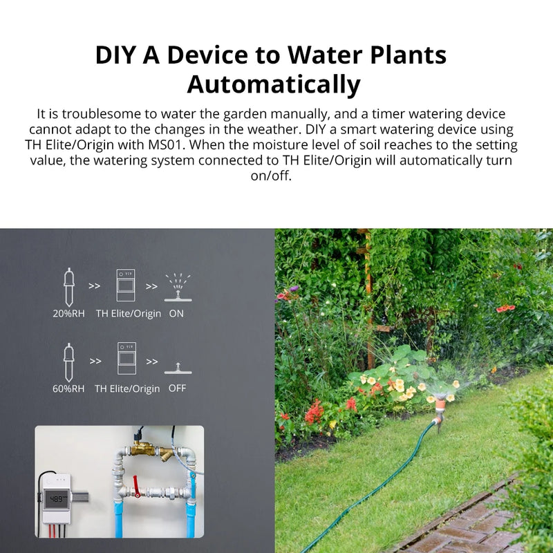 SONOFF MS01 Smart Soil Moisture Sensor TH Elite/TH Origin Accessory IP55 Waterproof Detector DIY Automatically Watering Device