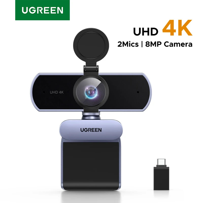 【RU】UGREEN USB 4K 2K 1080P HD Mini For Web Dual Microphones for Youtube Video Calling web cam