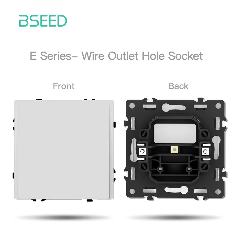 Bseed E Series Cable Wire Exit Plate Wall Outlet Cable Management Cover with Punch Holes Plastic Frame for TV/Speaker Wires
