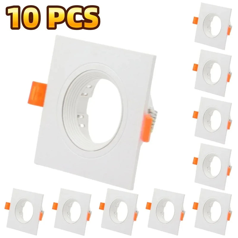 JOYINLED 1/10PCS Square Recessed Ceiling Spotlight Frame GU10 MR16 Socket Holder Adjustable Downlight Trim 75mm Open Hole