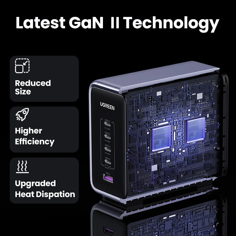 【Korean Plug】UGREEN 300W GaN Charger 5 IN 1 Desktop Charging Station PD3.1 Fast Charger for MacBook Pro iPad Tablet iPhone 18