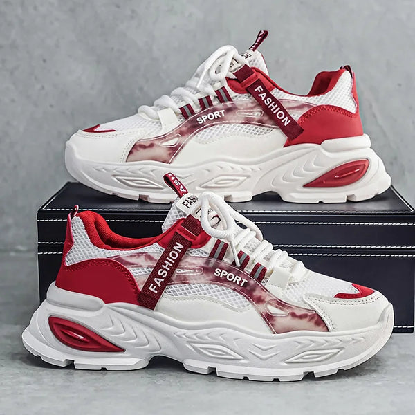 Chunky Sneakers Four Seasons Men's Breathable Light Soft Sole Non Slip Comfort Outdoor Running Shoes Versatile Casual Sport Shoe