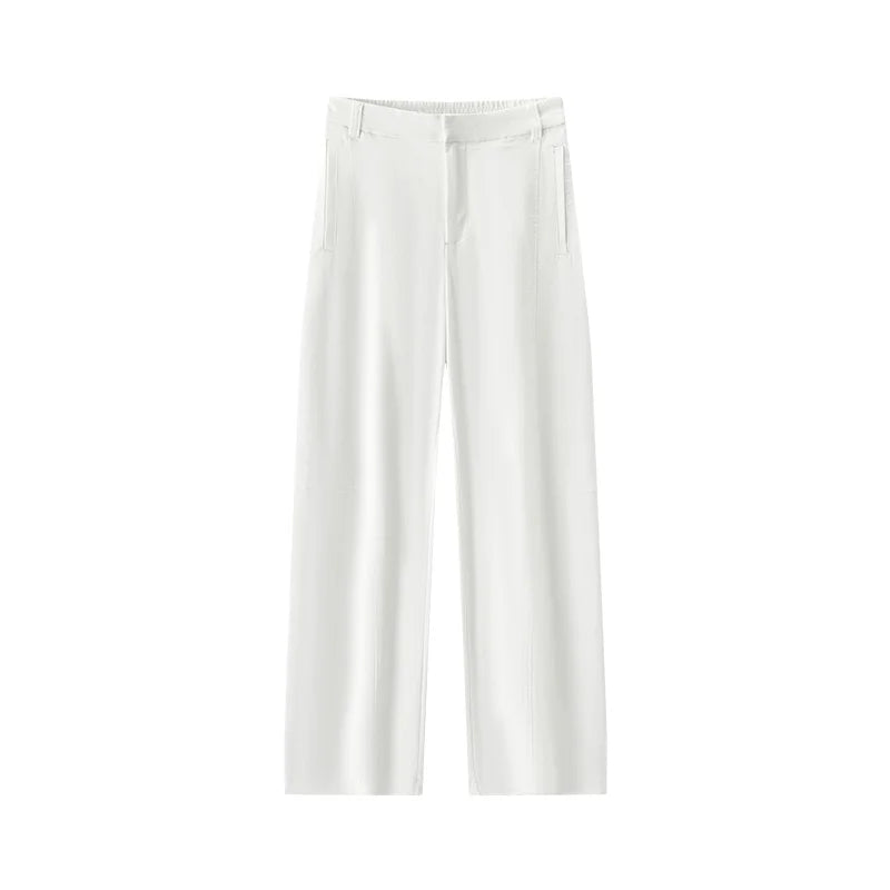 Semir Women Pants Woven 2026 Soft Drape Wide Leg Elastic Waist Commuter Urban Casual Everyday Style Soft Comfortable Daily