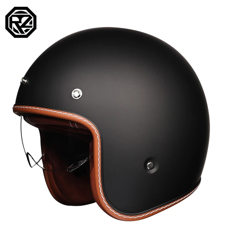 ORZ 3/4 Quarter Open Face Motorcycle Helmet, Vintage Jet Style Half Helmet,Cruiser Chopper Scooter Riding  Certified Casco Moto