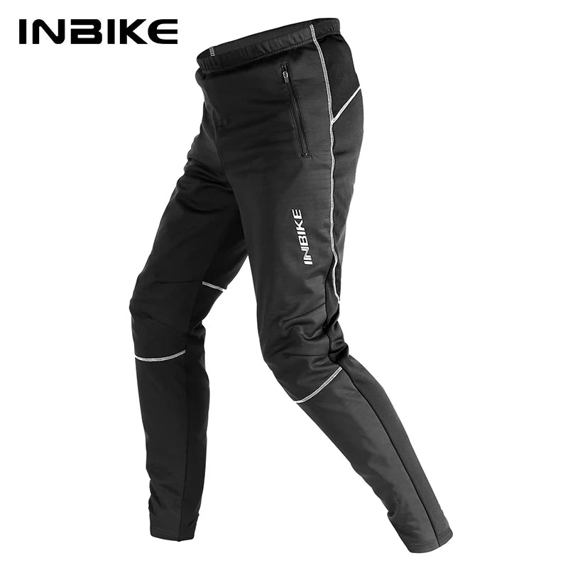 INBIKE Winter Cycling Pants Men Fleece Sport Reflective Trousers Keep Warm Thermal Bicycle Bike MTB Pants Running Clothing IN071