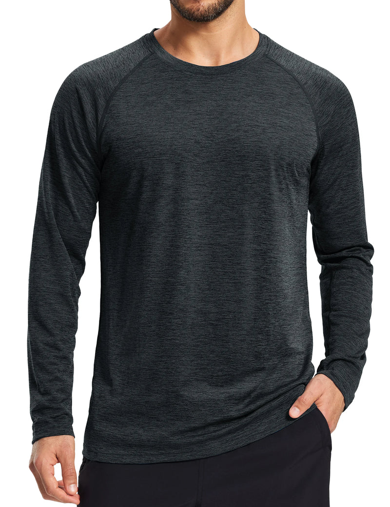 TACVASEN Men's UPF 50+ Sun Protection Long Sleeve T-Shirt Quick Dry Breathable Athletic Tee Running Fishing Hiking Workout