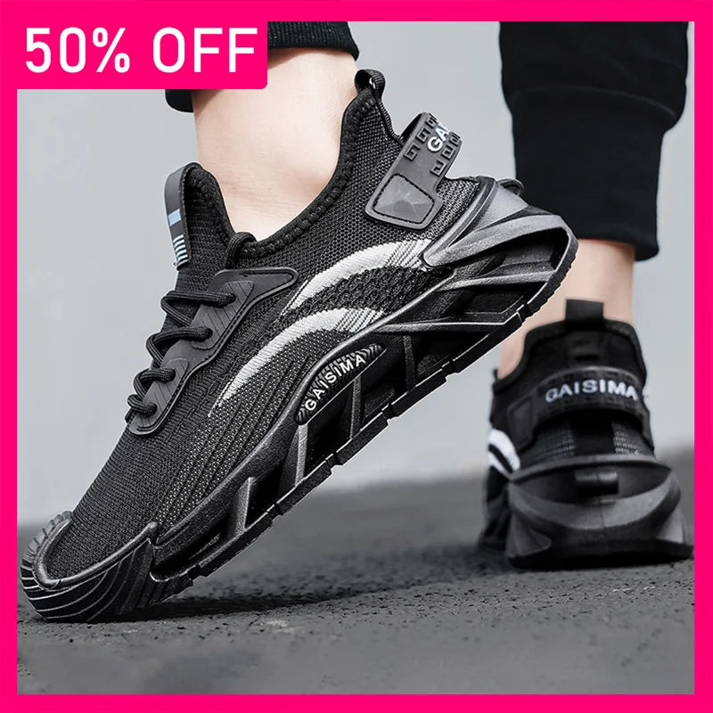 Men Sports Shoes Summer Breathable Mesh Lightweight Fashionable Lace Up Tennis Shoes Daily Wear Street Fitness Shoes for Men