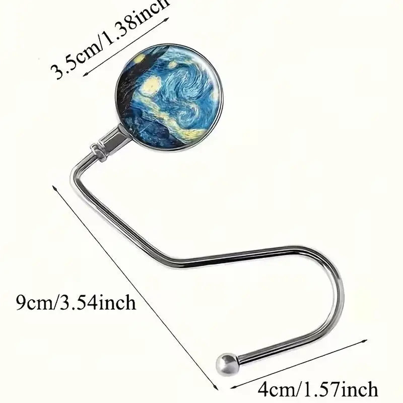 2pcs Portable Folding Desk Hook – Stainless Steel, for Schoolbag & Home Decor, Unisex Gift All Seasons