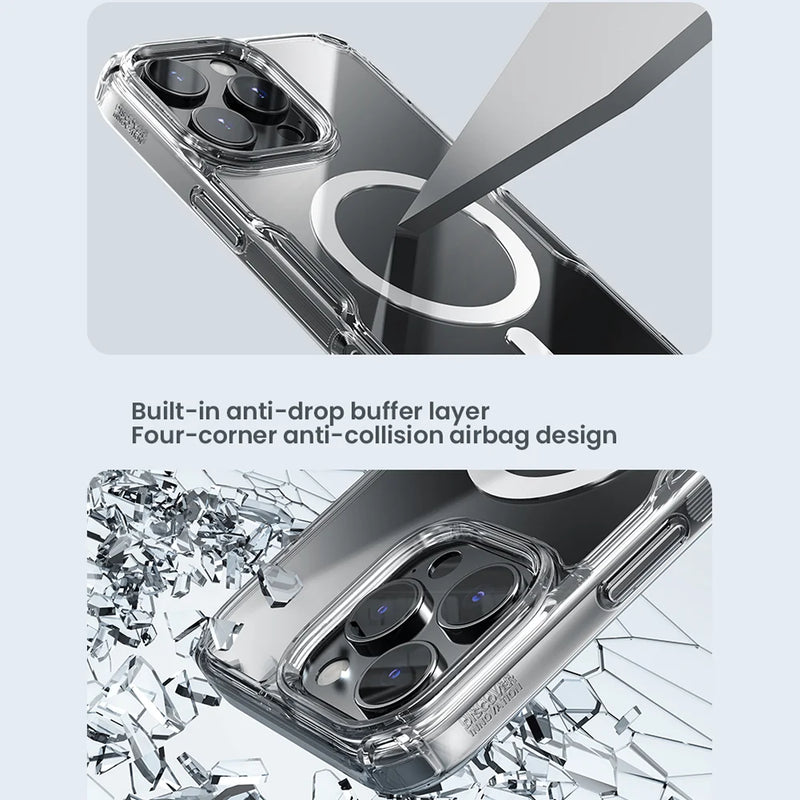 Nillkin for iPhone 16 Pro Max MagSafe Case for iPhone 16 Pro TPU Hybrid Classic Magnetic Cases for iPhone 16 Transparent Cover
