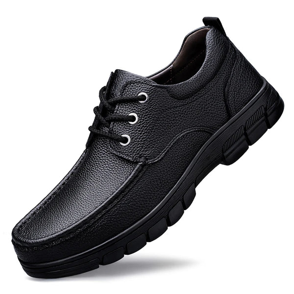 Men's Genuine Leather Casual Oxford Shoes Lace‑Up Thick Sole Non‑Slip Comfort Business Dress Walking Shoes Big Sizes 48 49 50