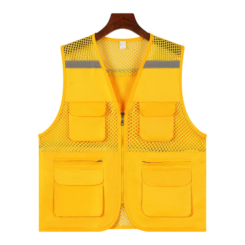 V-Neck Three-Dimensional Pocket Fishing Net Breathable Vest Multi-Pocket Fishing Work Clothes Custom Logo Group Uniforms