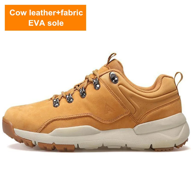 HUMTTO Shoes for Men 2023 Luxury Designer Leather Hiking Boots Outdoor Climbing Trekking Sneakers Mens Sports Walking Man Shoe