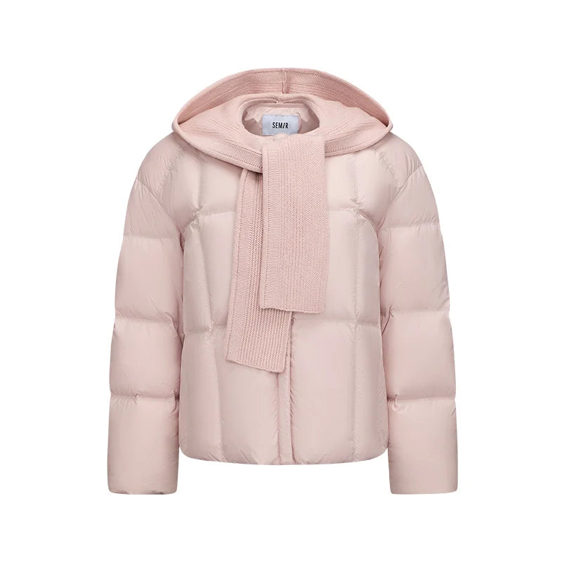 Semir Women Down Jacket Scarf Hood 90 Percent Down Fill Water Repellent Windproof Loose Fit Drawstring 2026 New