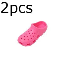 2pcs Colorful Mini Slippers & Toothbrush Storage Box - Wall-Mounted, No-Drill, Durable Plastic Bathroom Organizer