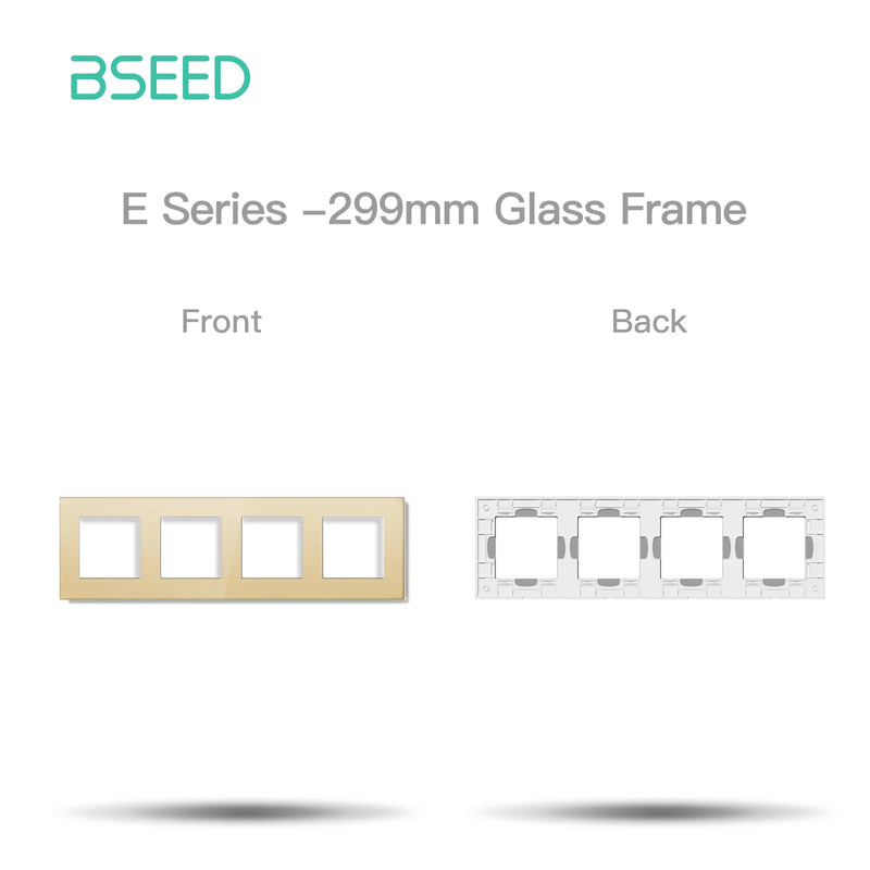 BSEED 1/2Gang Button Light Switch Function Part Glass Frame Only Light Switch Wall Power Scoket DIY Parts Free Combination 86mm