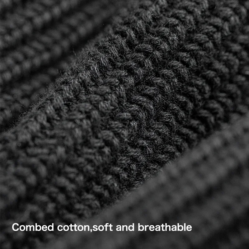 Maden Men's Winter Skullies Beanies Hats Black Knitted Cotton-Blend Scarf Caps Balaclava Mask Gorras Bonnet Thick Warm Handmade