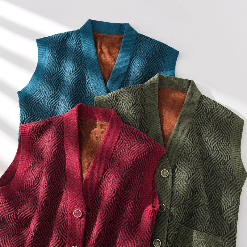 Grandma's Spring Autumn Warm Knit Jacket Middle Aged Mother Camisole Sweater Embroidered V-neck Cardigan Vest For Women XL-5XL
