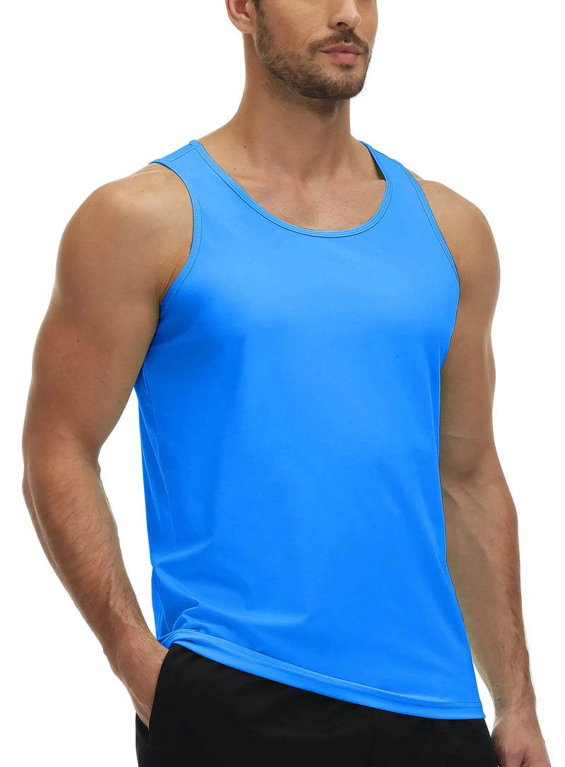TACVASEN UPF50+ Tank Top Quick Dry Sleeveless T-shirts Mens Summer Gym Fitness Running Tee Sports Vest Swim Trainning tshirts