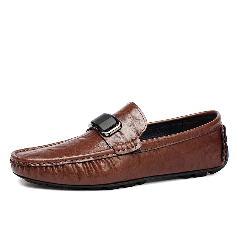 Spring Autumn Mens Luxury Loafers Men Slip On Leather Shoes Driving Loafer Shoes Big Size 46 47 Dropshipping