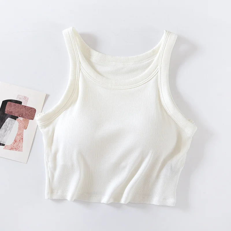 Modal Chest Pad Vest Nightwear Short Inner Bra Cup Suspender Underwear Women's Summer Pajamas Tops One Piece Sleep T-Shirt