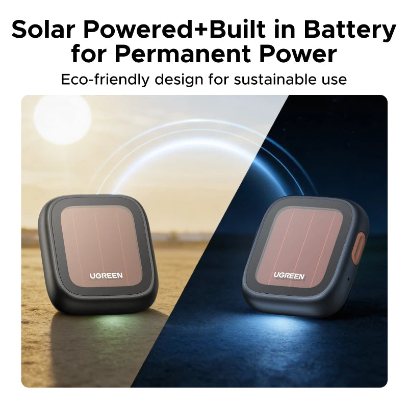 UGREEN Finder Pro Tracker Tags (iOS Only) Solar Powered Bluetooth Air Smart Tags Item Finder Compatible with Apple Find My