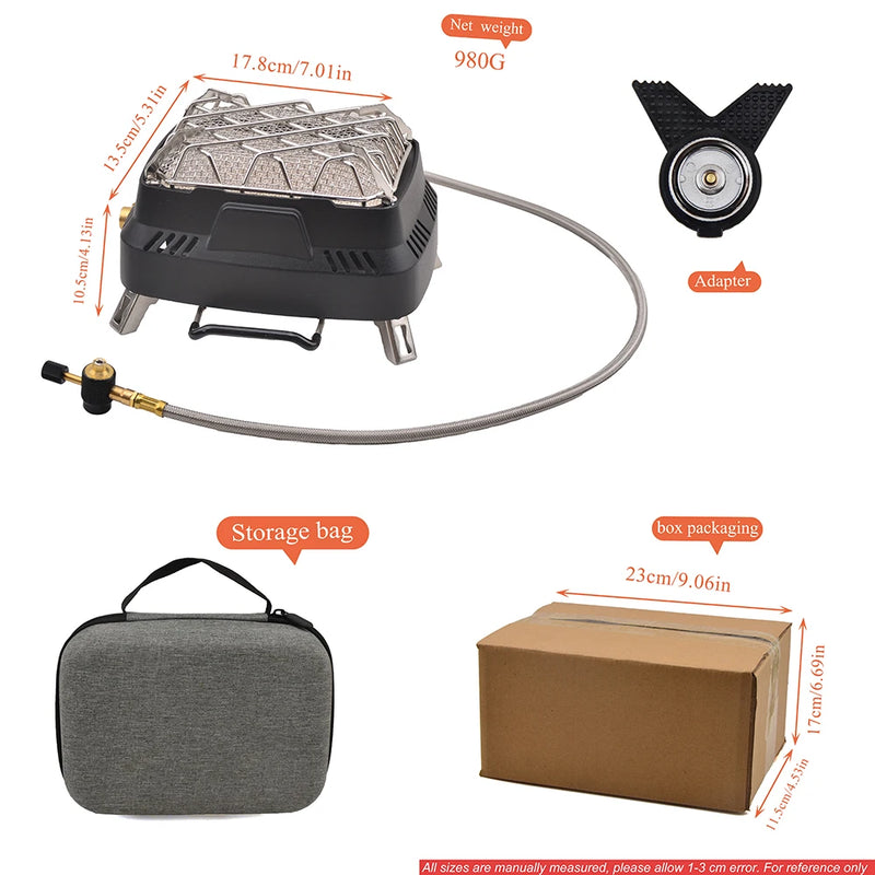 Infrared Heating Stove Portable Dual-purpose Outdoor Multifunctional  Stove Camping Mini Stove Head Winter Camping for Heating