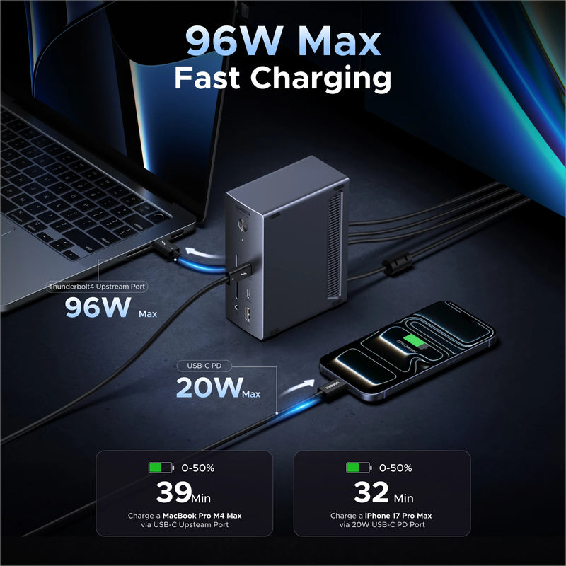 UGREEN Thunderbolt4 Docking Station 13-in-1 USB HUB 40Gbps 4K@60Hz 8K@30Hz DP SD&TF 4.0 3.5mm for MacBook Dell Laptop