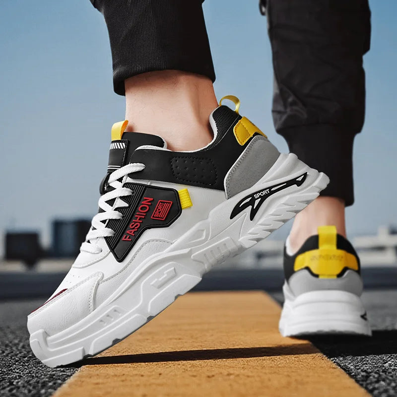 Men's casual sneakers four seasons new soft sole anti-slip outdoor city walking shoes fashion youth Joker sports running shoes