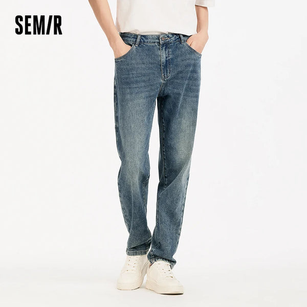 ខោខូវប៊យបុរស Semir បែប Vintage លាងសម្អាត កប្បាសយឺត ទន់ ស្ដើង ជើងវែង ម៉ូដសម្រាប់ប្រើប្រាស់បានច្រើនយ៉ាង ឆ្នាំ២០២៦ ស្លៀកប្រចាំថ្ងៃ ស្លៀកតាមផ្លូវ