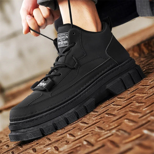 Men's boots four season high-top Joker thick-sole casual boots soft-sole non-slip comfort outdoor boots fashion youth work boots