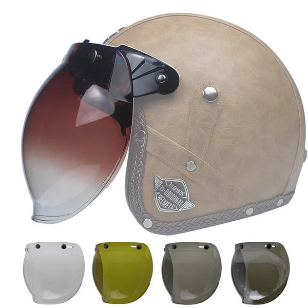 12 Colors Vintage Durable Windshield Motorcycle Lens Bubble Visors Wind Shield Helmet Visor Retro Windscreen