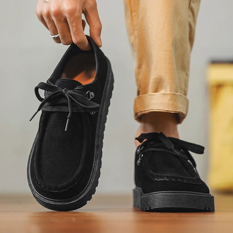Men's thick-sole casual shoes Four seasons new flat Anti slip outdoor walking shoes Fashion light soft soled sports tide shoes