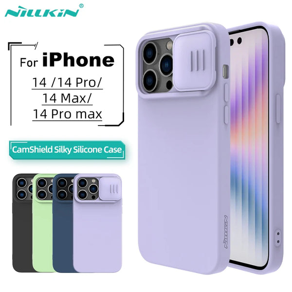 For iPhone 14 Pro Max Magnetic Case NILLKIN CamShield Silky Liquid Silicone Slide Camera Protection Cover For iphone 14/14 Pro