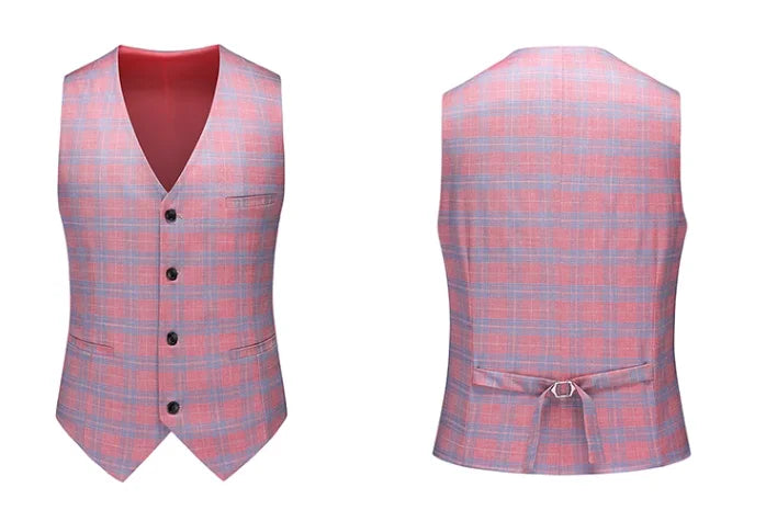 2026 New Men's Business Casual Sleeveless Vest Coat, Black and White Plaid Vests - Asian Size Slim-Fit Waistcoat. New 2026