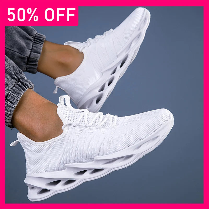 Men Sports Shoes Trendy Mesh Breathable Soft Sole Light Outdoor Running Shoes New Comfort Versatile Summer Casual Tennis Shoes