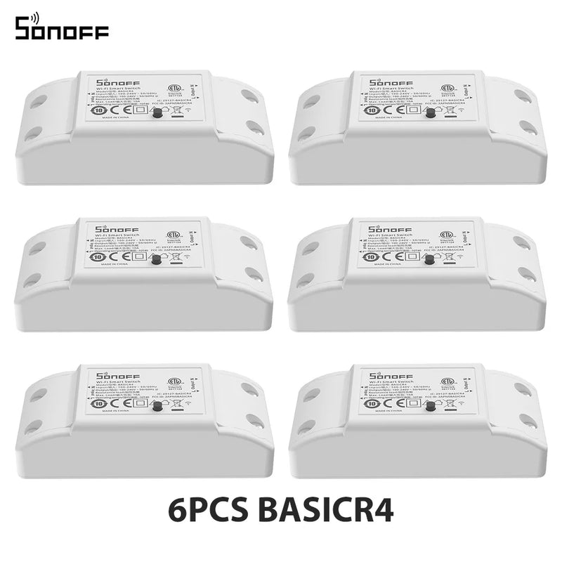1-10PCS SONOFF BASICR4 WiFi Smart Switch ESP32 Magic Switch Mode Reliable Safe EWeLink Remote Control with S-MATE2 Alexa Google