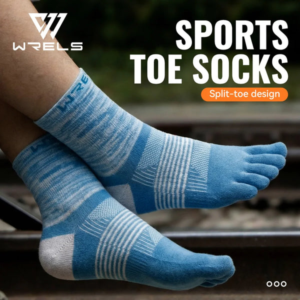 WRELS 1/2/3 Pair Toe Socks Athletic Running Five Finger Socks Breathable  Ankle Compression Lightweight Moisture Wicking Socks