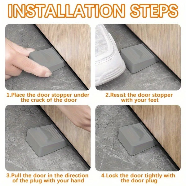 1/2pcs Heavy-Duty Plastic Door Stoppers for Bottom of Door on Floor, Stackable Adjustable,Prevents Drafts,Highquality Material ﻿