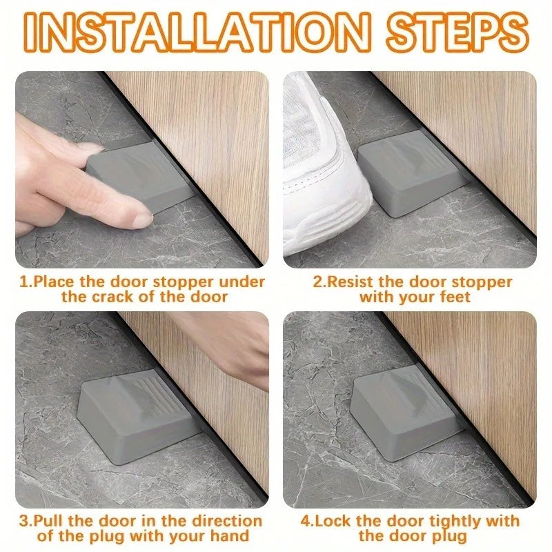1/2pcs Heavy-Duty Plastic Door Stoppers for Bottom of Door on Floor, Stackable Adjustable,Prevents Drafts,Highquality Material ﻿