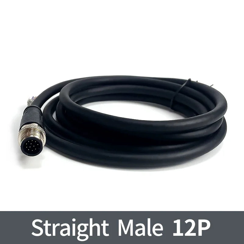 2Meters M12 sensor connector waterproof cable plug Male&Female 4 5 8 12Pin PVC Integrated injection molding M12 connectors