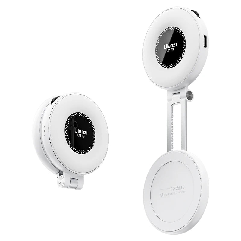 ភ្លើងវីដេអូ Ulanzi LM19 MagSafe ភ្លើងថតរូប Selfie ពីរពណ៌សម្រាប់ iPhone 16 15 14 Pro Max ភ្លើងបំពេញត្រឡប់ជាជើងទម្រទូរស័ព្ទសម្រាប់វីដេអូ Vlog