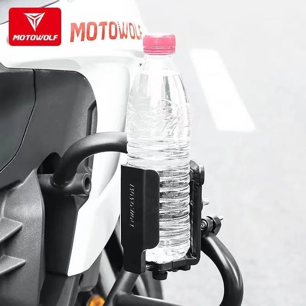 ជើងទ្រកែវទឹកម៉ូតូ Motowolf ជាសកល សម្រាប់ដាក់កែវទឹកសម្រាប់ជិះកង់ក្រៅផ្ទះ កញ្ចក់សម្រាប់ដាក់កែវទឹក ដៃចង្កូតសម្រាប់ទប់កញ្ចក់ ជើងទ្រដបទឹក
